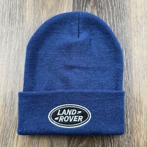 Land Rover Beanie Hat Mens Blue Racing Embroidered THICK Knit Winter Skull Cap